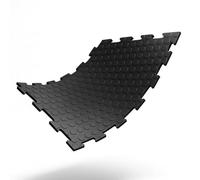 Lot de 30 dalles de sol commercial en PVC à picots - 48 x 48 cm - VDP - Pour sol de garage - Dalles de garage à clic - Sol industriel - Sol d'atelier - Antidérapant et imperméable - Noir