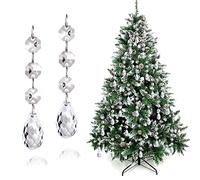 Lot de 30 décorations à suspendre pour sapin de Noël, pièces de prisme en verre et cristal pour lustre, lampe en forme de larme, décorations parfaites pour les décorations de sapin de Noël (forme de