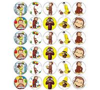 Lot de 30 décorations comestibles en papier gaufrette pour gâteaux d'anniversaire Motif George