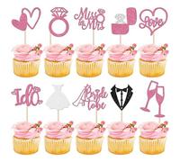 Lot de 30 décorations de cupcakes « Bride to Be » pour enterrement de vie de jeune fille, enterrement de vie de jeune fille, 11,5 x 5 cm
