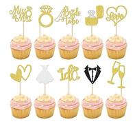 Lot de 30 décorations de cupcakes « Bride to Be » pour enterrement de vie de jeune fille, enterrement de vie de jeune fille, 11,5 x 5 cm