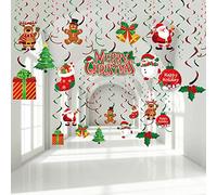 Lot de 30 décorations de Noël à Suspendre au Plafond - Bonhomme de Neige - Élan - Décorations d'intérieur à Suspendre au Plafond - Fournitures de fête de Noël (Père Noël, Cloche et Bonhomme de Neige)