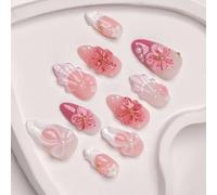 Lot de 30 décorations pour ongles faciles à appliquer, y compris des fleurs en cristal 3D et des perles pour divers ongles doux