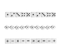 Lot de 30 dés mathématiques en acrylique pour enfants - 6 faces - Chiffres numériques éducatifs - Pour fête