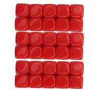 Lot de 30 dés Vierges, 16 x 16 x 16 mm, dés arrondis à 6 Faces, Outil pédagogique Polyvalent pour Jeux, fêtes, Autocollants, enseignement des mathématiques (Rouge)