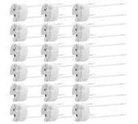 Lot de 30 douilles GU5.3, douille en céramique avec câble en silicone de 14 cm, 12 V-250 V 2 A max. 100 W, culot GU5.3, douille en céramique, culot à broches, version pour lampes halogènes spots LED