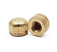 Lot de 30 écrous à gland M5 x 9 x 11 mm - Écrous à tête cylindrique - Cache-boulons intérieurs moletés - Matériel décoratif - Écrous décoratifs - Doré