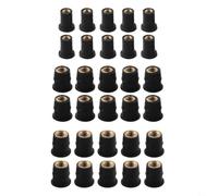 Lot de 30 écrous de puits en caoutchouc avec insert en laiton anti-vibrations