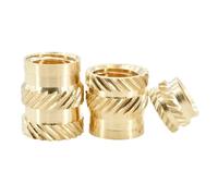 Lot de 30 écrous d'insertion en laiton M2,5 M3 M4 M5 M6, moletés à chaud, cuivre injecté, impression 3D, for panneaux plastique(M6xL5xOD8)