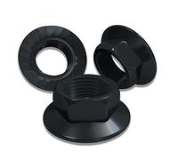 Lot de 30 écrous hexagonaux M8 x 1,25 en acier inoxydable 304 galvanisés ROARADE dentelés et plats (M8 x 1,25 304 noir galvanisé)