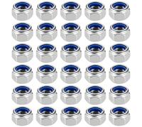 Lot de 30 écrous M8 en acier inoxydable, écrous autobloquants, écrous hexagonaux, écrous de sécurité, écrous d'arrêt Niro pour vis