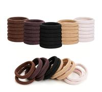Lot de 30 élastiques à cheveux épais sans couture pour femme, sans dommage, pour tous les types de cheveux, mélange de couleurs