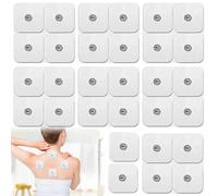 Lot de 30 électrodes TENS-EMS, 5 x 5 cm, auto-adhésives, réutilisables, avec design amélioré non irritant pour électrothérapie