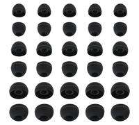 Lot de 30 embouts de rechange en silicone souple compatibles avec la plupart des écouteurs - 15 paires d'embouts noirs - Tailles S/M/L