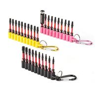 Lot de 30 Embouts de Vissage Torx Résistants aux Chocs 50 mm Magnétique Étoile Torx Embout de Tournevis pour Visseuse Tige Hexagonale 1/4" avec Porte Embout de 60 mm et Bandes Souples à Suspendre