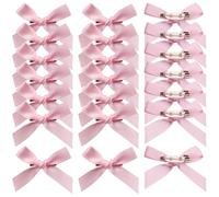 Lot de 30 épingles à nourrice avec nœud en ruban, mini nœuds en ruban, épingles à breloques mignonnes pour vêtements, épingles élégantes, épingles à chapeaux, chaussettes, jupes pour femme - Rose
