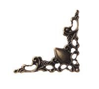 Lot de 30 équerres d'angle en métal bronze doré 40 mm - Couverture décorative pour menus, cadres photo, meubles (bronze antique)