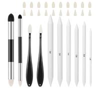 Lot de 30 estompes pour le dessin, le mélange, les crayons d'ombrage pour croquis et papier de verre, taille-crayon, bâtons de mélange pour les débutants, les mélangeurs, les croquis au fusain, le
