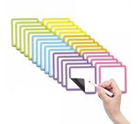 Lot de 30 étiquettes adhésives magnétiques effaçables à sec, 8 x 8 cm, réutilisables, inscriptibles, effaçables à sec, aimants d'organisation pour tableau blanc, coffre-fort pour réfrigérateur, bureau