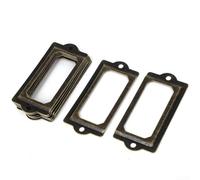 Lot de 30 étiquettes de tiroir en fer bronze antique pour organisation d'armoire, convient aux boîtes de rangement en bois, casiers, armoires de classement, rangées de cave à vin