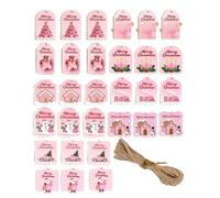Lot de 30 étiquettes en bois avec corde et trous pour fêtes, anniversaires, Halloween, décorations, famille, lettres de remerciement