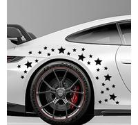 Lot de 30 étoiles autocollantes en vinyle pour carrosserie de voiture, ordinateur portable, mur, décoration d'intérieur (noir)