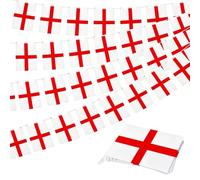 Lot de 30 fanions double face de la croix de St Georges de l'Angleterre pour décorations de fête de la Coupe du monde 2026 de 10 m - 14 x 21 cm