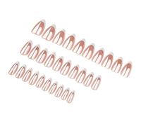 Lot de 30 faux ongles à presser courts - Faux ongles à presser en gel souple - 15 tailles - Réutilisables semi-transparents à coller pour femme - Blanc - Amande