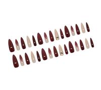Lot de 30 faux ongles à presser de luxe avec strass pour femmes et filles, pour fête, mariage, usage quotidien, application facile, réutilisables