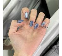 Lot de 30 faux ongles brillants à presser Motif papillons 3D