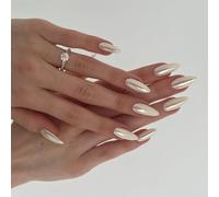 Lot de 30 faux ongles en acrylique à presser en forme d'amande French Tips sur ongles cercueil amande French Tip On Nail