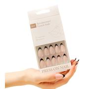 Lot de 30 faux ongles en acrylique à presser sur les ongles - En forme d'amande moyenne - Pour les vacances - Accessoires pour ongles tendance