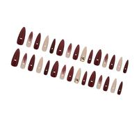 Lot de 30 faux ongles longs en acrylique à presser pour mariage, vacances et tous les jours