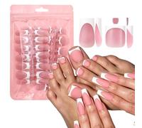 Lot de 30 faux pointes French Tip avec finition mate, blanches | Ensemble d'orteils préformés pour les séances photo, les excursions et une utilisation quotidienne