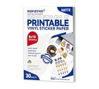 Lot de 30 feuilles d'autocollants en vinyle imprimables imperméables et amovibles pour imprimante à jet d'encre et laser, format lettre, blanc mat, 21,6 x 27,9 cm