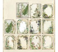Lot de 30 feuilles de papier vintage pour scrapbooking et loisirs créatifs (5 merveilles en vert)