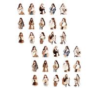 Lot de 30 feuilles de stickers avec personnages Coffee Girl pour scrapbooking, décoration pour ordinateur portable