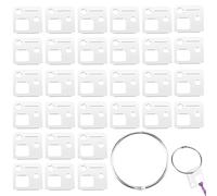 Lot de 30 fils en bois en forme de goutte - Acrylique transparent - 4 × 4 cm - Gouttes de fil rechargeables portables pour bricolage, artisanat, couture, fil de stockage, 2,8 mm d'épaisseur