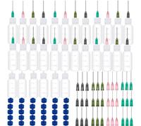 Lot de 30 flacons applicateurs de colle, flacons compte-gouttes en plastique compressibles de 30 ml avec pointe aiguille émoussée 14 GA, 16 GA, 18 GA, 20 GA pour applications de colle, de quilling et