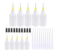 Lot de 30 flacons applicateurs de précision de 30 ml et 50 ml pour liquide, colle, huile acrylique, 10 flacons souples en plastique, 10 bouchons de seringue noirs et 10 buses de colle