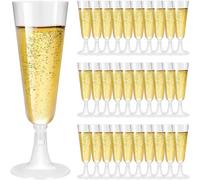 Lot De 30 Flûtes À Champagne En Plastique Transparent - Réutilisables - Pour Mariages,Anniversaires,Fêtes (150 Ml)