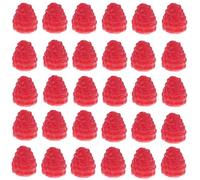 Lot de 30 framboises artificielles en plastique réaliste Modèle de fruits artificiels Échantillon de plantes artificielles décoratives pour accessoires de photographie, outils éducatifs,