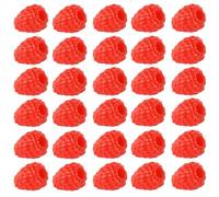 Lot de 30 framboises artificielles pour centres de table, décoration d'intérieur, mariage, accessoires de photographie alimentaire (A)