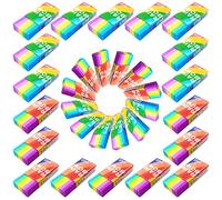 Lot de 30 gommes à effacer arc-en-ciel, 2B - Gommes à effacer - Couleurs douces - Pour étudiants, enseignants, école, bureau, dessin, écriture