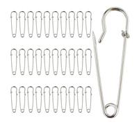 Lot de 30 grandes épingles à nourrice pour kilt - 50 mm - En acier inoxydable - Robustes - Pour couvertures, tricots, bijoux et travaux manuels