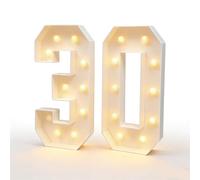 Lot de 30 grandes lettres lumineuses blanches chaudes pour décoration de fête d'anniversaire