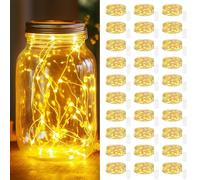 [Lot de 30] Guirlande Lumineuse à Piles, 2m 20LED Mini Guirlande LED, Étanche Guirlandes Lumineuses en Cuivre pour Décoration Anniversaire, Bouteille, Mariage, Fête, Noël, Chambre, Jardin Blanc Chaud