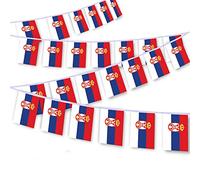 Lot de 30 guirlandes de drapeaux serbes de 9 m, bannière de décoration pour extérieur, intérieur, patio, cour