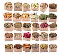 Lot de 30 herbes de sorcière, herbes séchées et fleurs mystiques, accessoires wicca et accessoires de sorcière pour magie et rituels, protection, nettoyage, divination, guérison