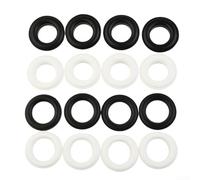 Lot de 30 œillets pratiques en plastique - Diamètre intérieur réglable 15 mm - Diamètre extérieur 28 mm - Noir/blanc